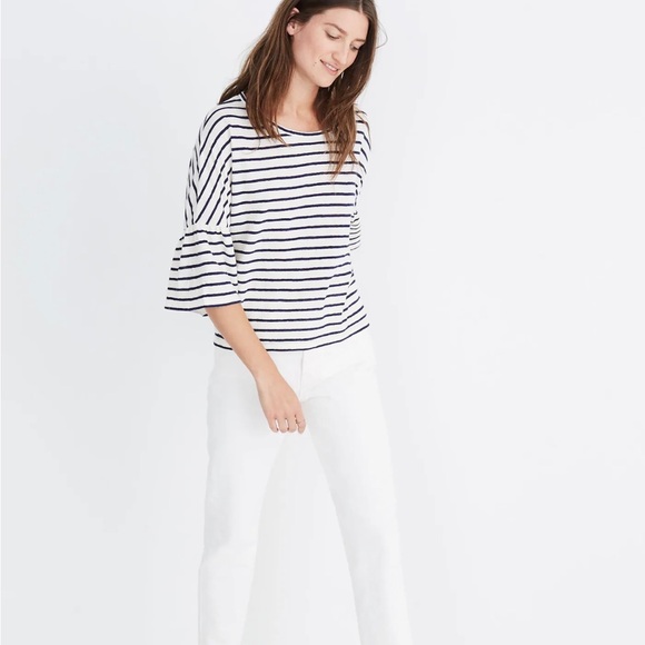 Madewell Flare Sleeve Stripe Tee - Picture 1 of 11